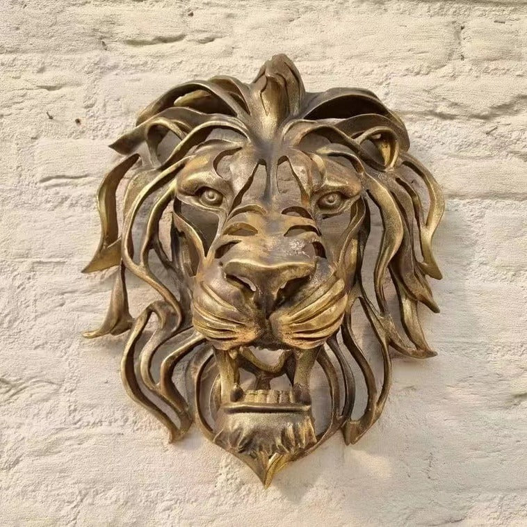 Lion's Head Wall Hanging Art Sculpture Wall Decoration